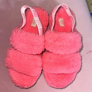 UGG Fluffita Rose Pink Slipper Slides 8